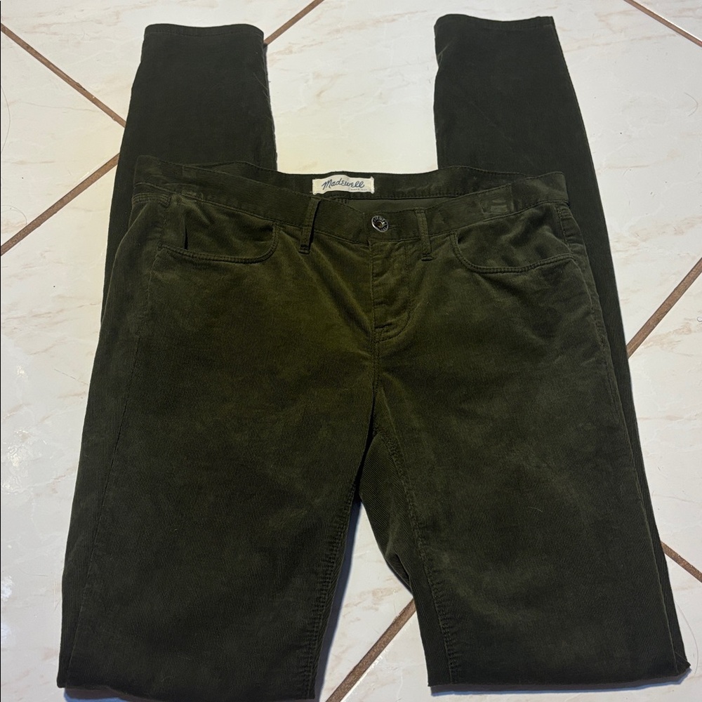 Madewell Olive Green Fall Corduroy Skinny Pants